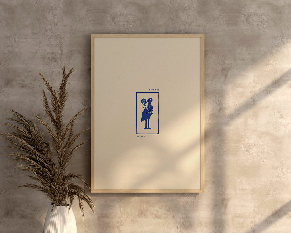 AFFICHE ALSACE - CIGOGNE