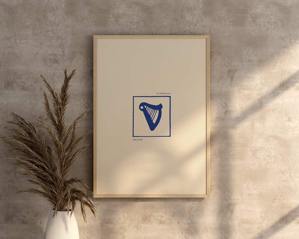 AFFICHE IRLANDE - CLAIRSEACH (Harpe celtique)