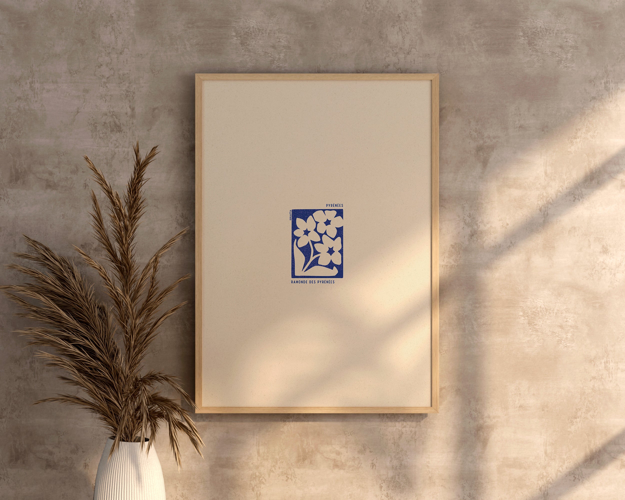 Affiche Ramonde des Pyrénées - Illustration Linogravure