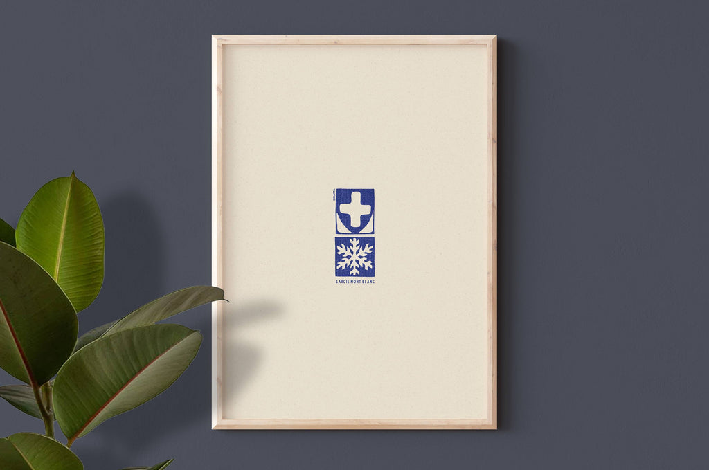 Affiche Savoie Mont Blanc - Flocon et Croix de Savoie