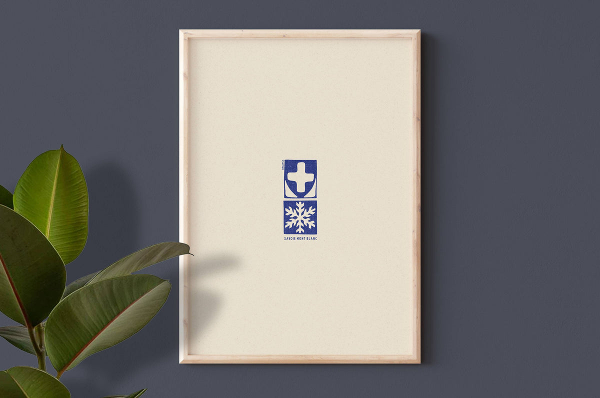 Affiche Savoie Mont Blanc - Flocon et Croix de Savoie