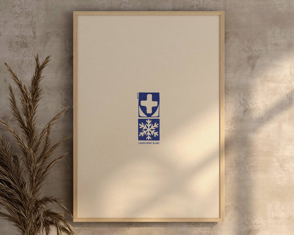 Affiche Savoie Mont Blanc - Flocon et Croix de Savoie