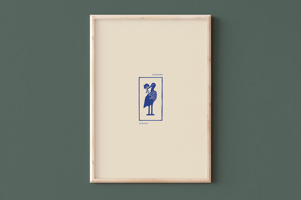 AFFICHE ALSACE - CIGOGNE