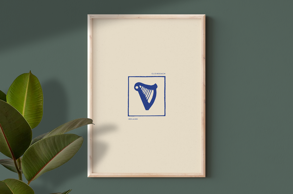 AFFICHE IRLANDE - CLAIRSEACH (Harpe celtique)