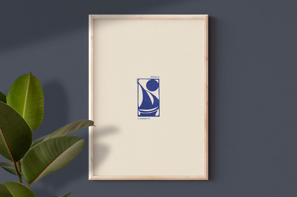Affiche La Barquette - Illustration Linogravure