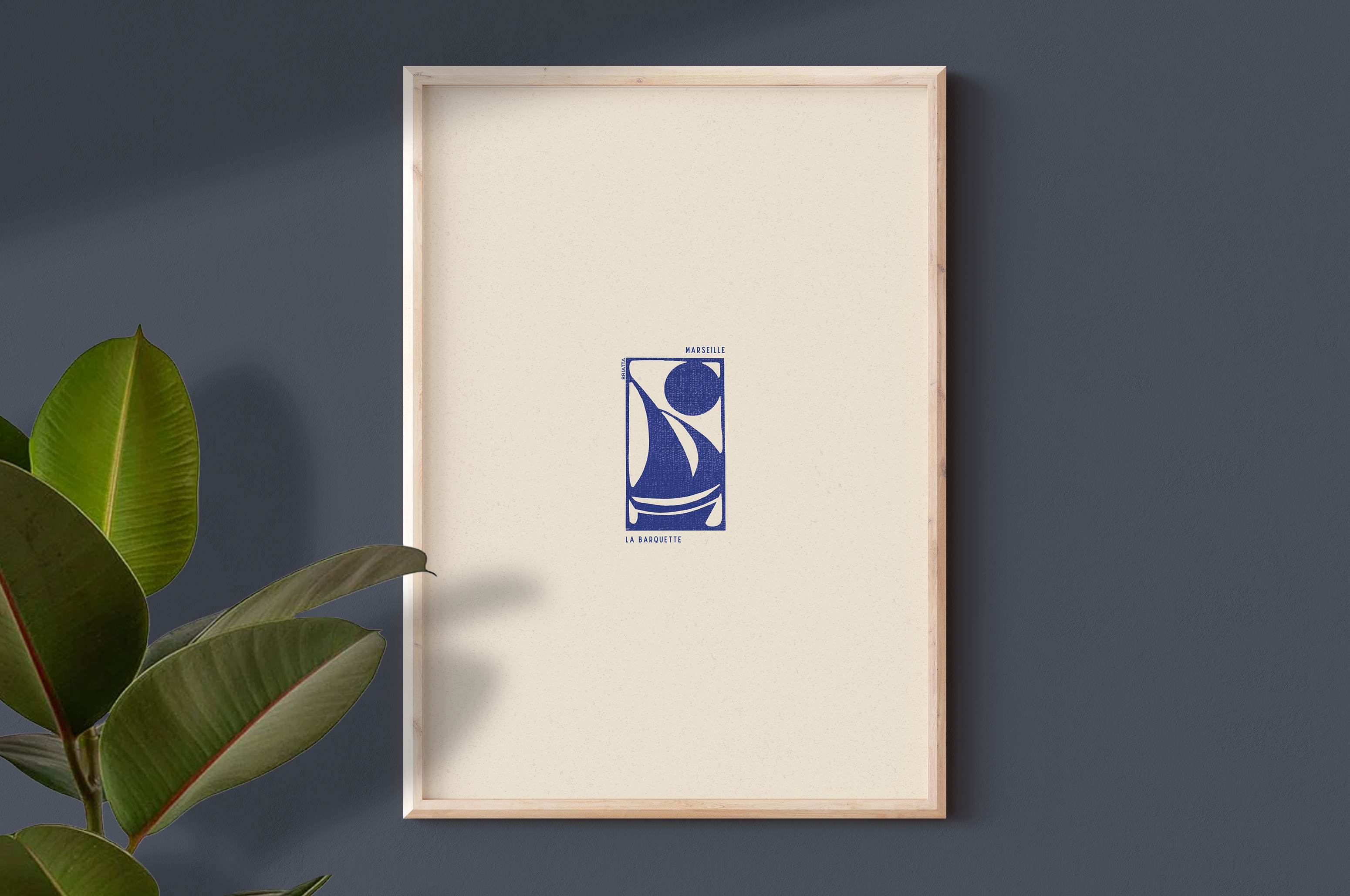Affiche La Barquette - Illustration Linogravure