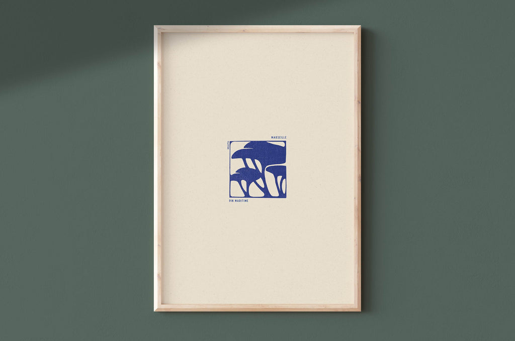 Affiche Le Pin Maritime - Illustration Linogravure Provençale