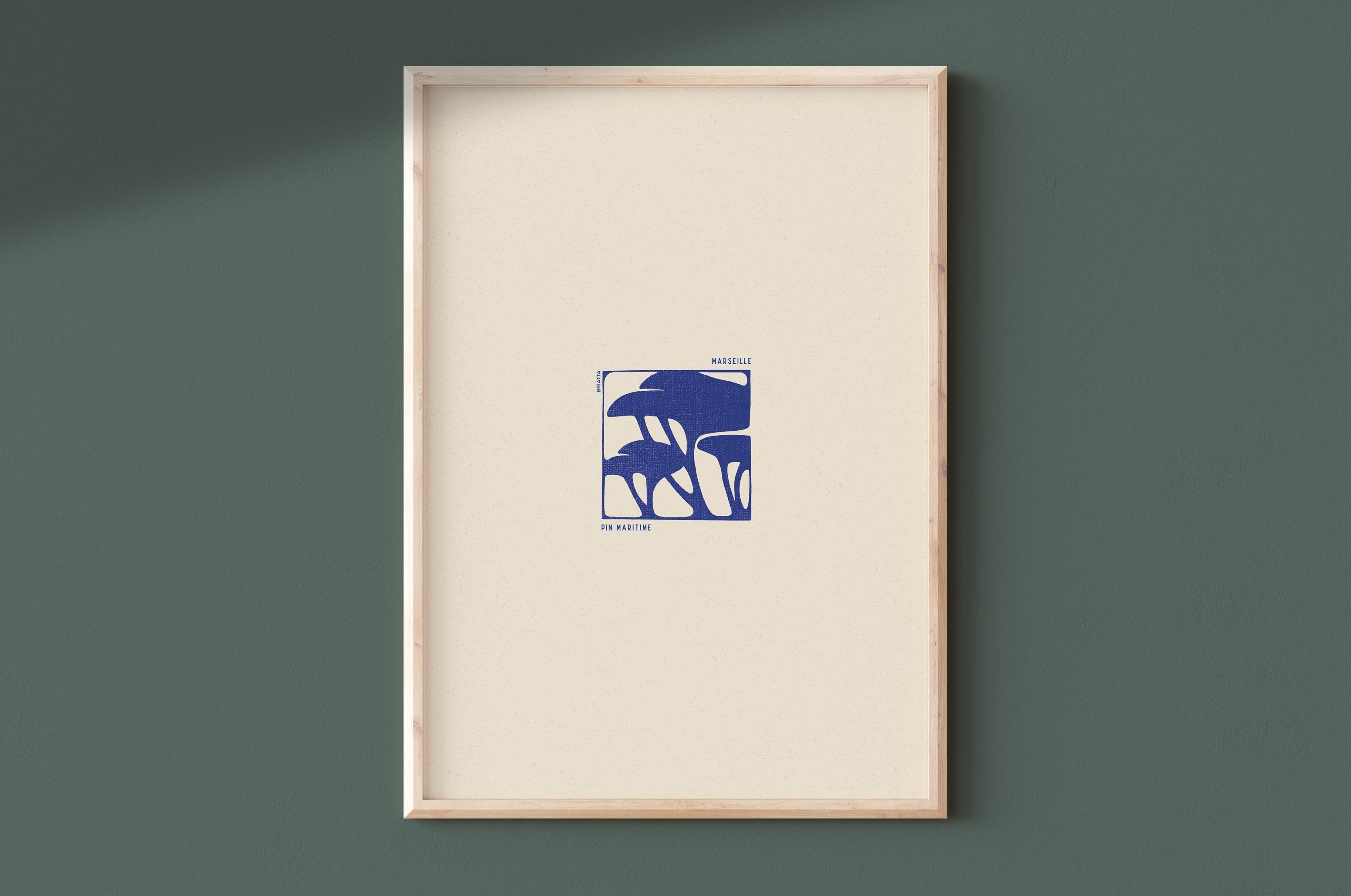 Affiche Le Pin Maritime - Illustration Linogravure Provençale