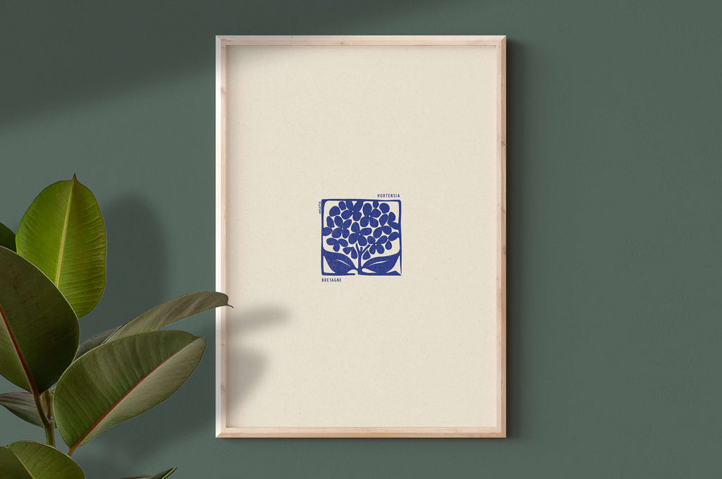 Affiche Bretagne - Hortensia