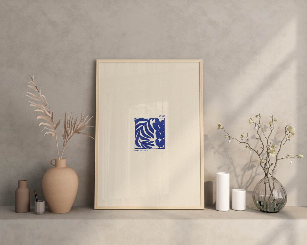 Affiche Palmier Dattier - Illustration Linogravure Algérie